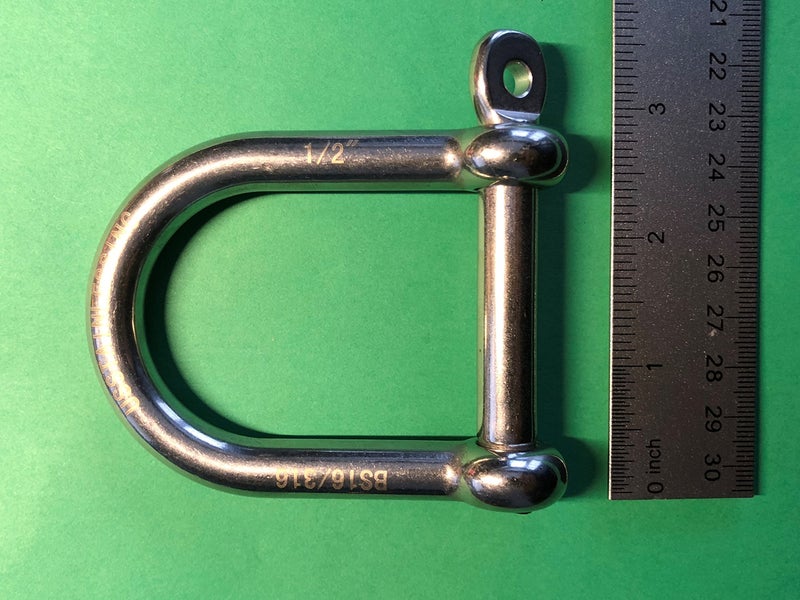 US STAINLESS Stainless Steel 316 Wide D Shackle (1/2" Wide D) - Image 4